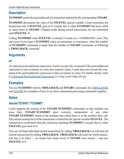 Caché ObjectScript Reference - InterSystems Documentation