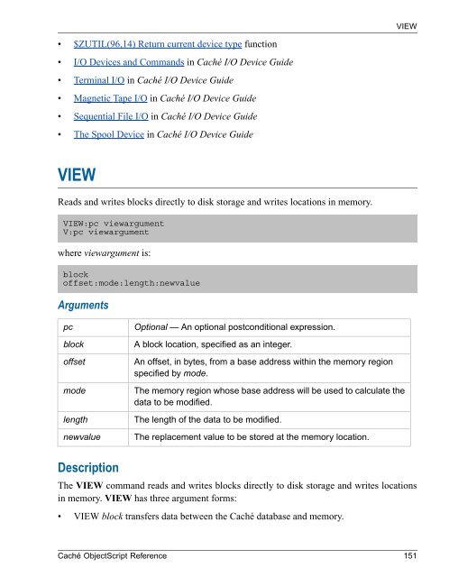 Caché ObjectScript Reference - InterSystems Documentation