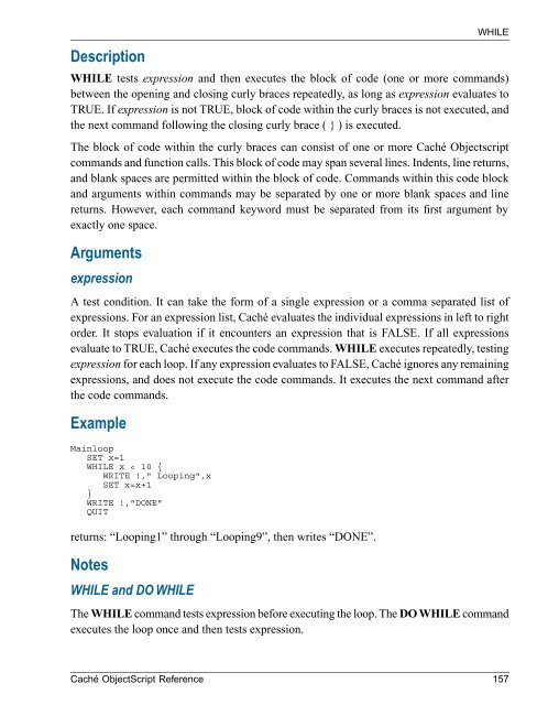 Caché ObjectScript Reference - InterSystems Documentation