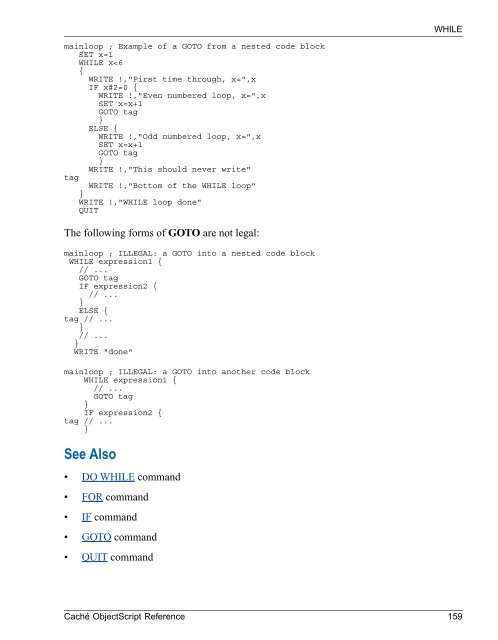 Caché ObjectScript Reference - InterSystems Documentation