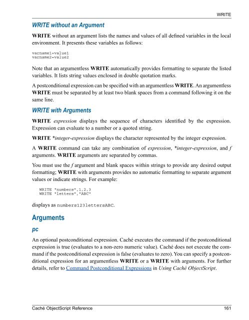 Caché ObjectScript Reference - InterSystems Documentation