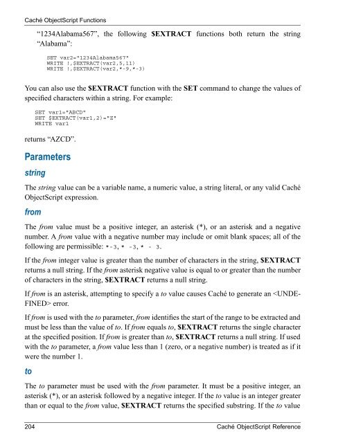 Caché ObjectScript Reference - InterSystems Documentation