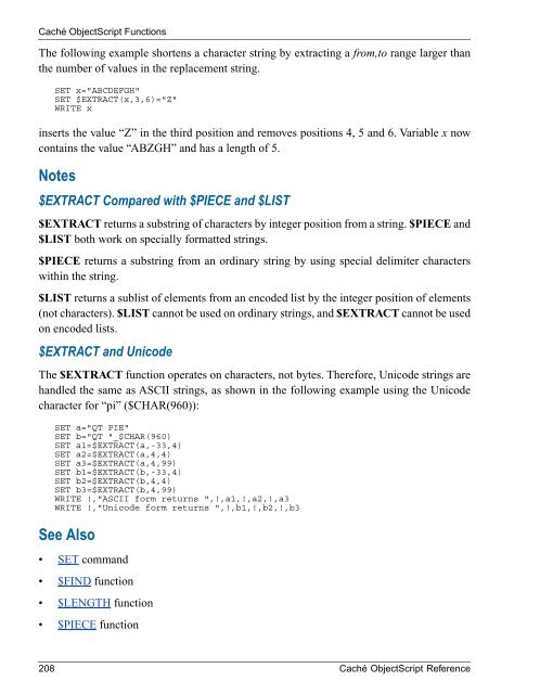 Caché ObjectScript Reference - InterSystems Documentation