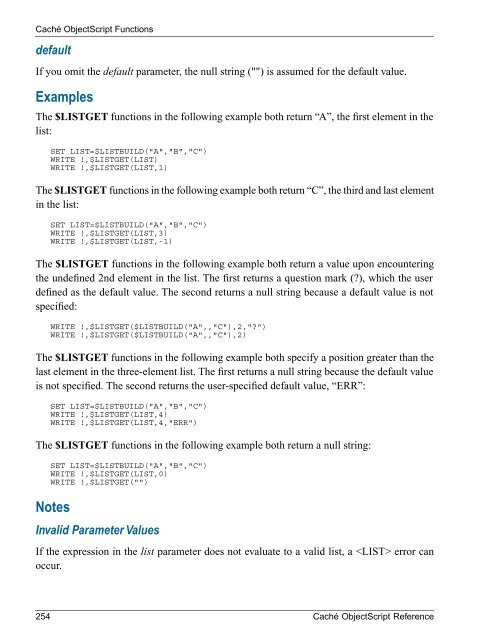 Caché ObjectScript Reference - InterSystems Documentation