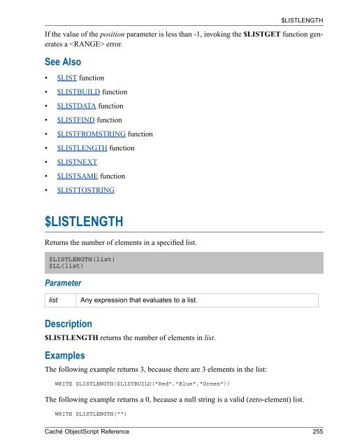 Caché ObjectScript Reference - InterSystems Documentation