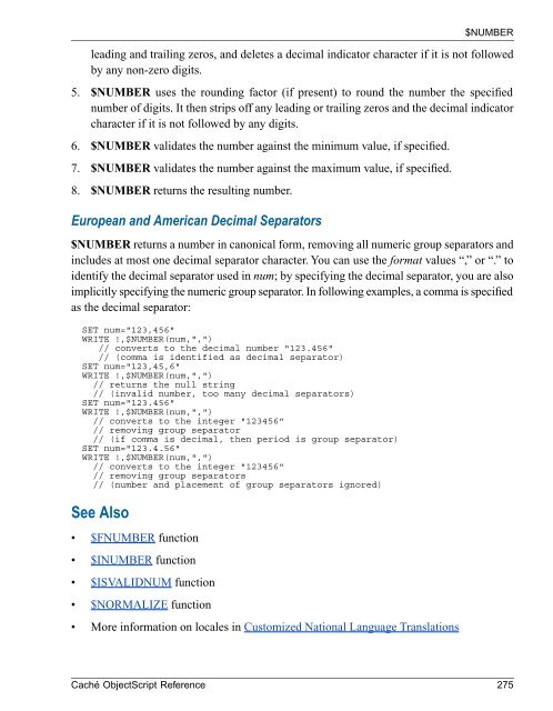 Caché ObjectScript Reference - InterSystems Documentation