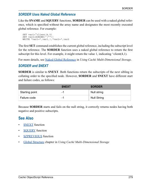 Caché ObjectScript Reference - InterSystems Documentation