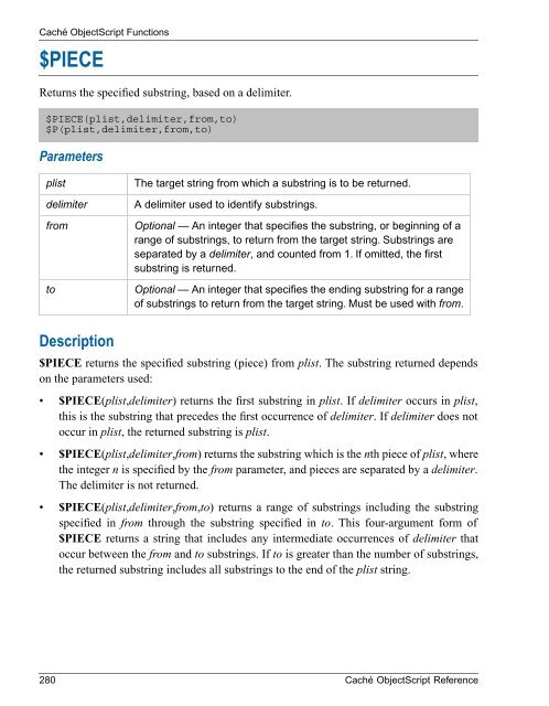 Caché ObjectScript Reference - InterSystems Documentation