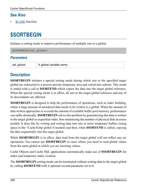 Caché ObjectScript Reference - InterSystems Documentation