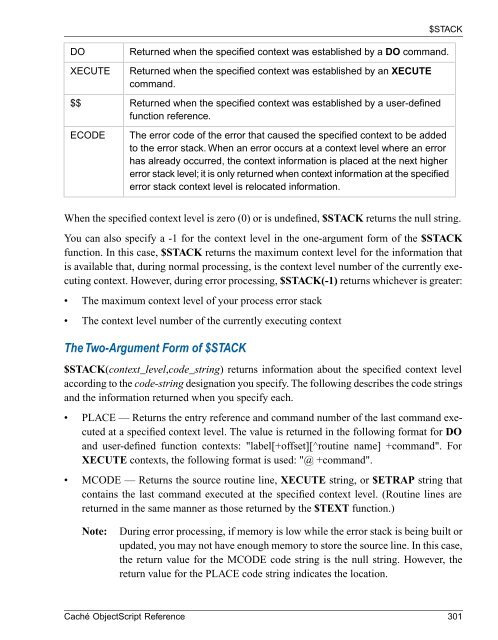 Caché ObjectScript Reference - InterSystems Documentation