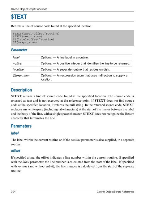 Caché ObjectScript Reference - InterSystems Documentation