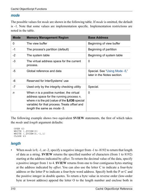 Caché ObjectScript Reference - InterSystems Documentation