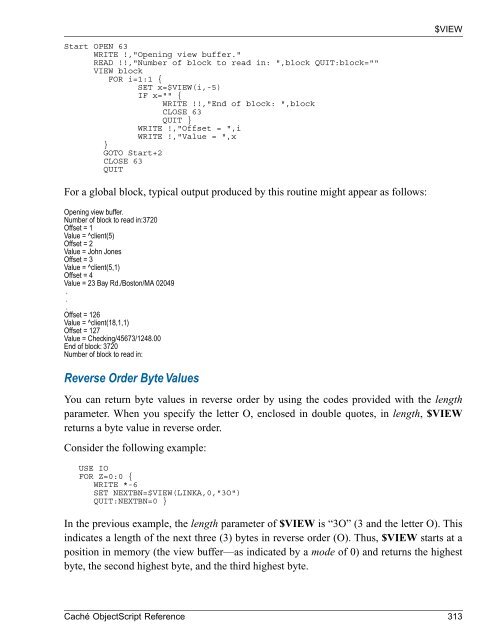 Caché ObjectScript Reference - InterSystems Documentation