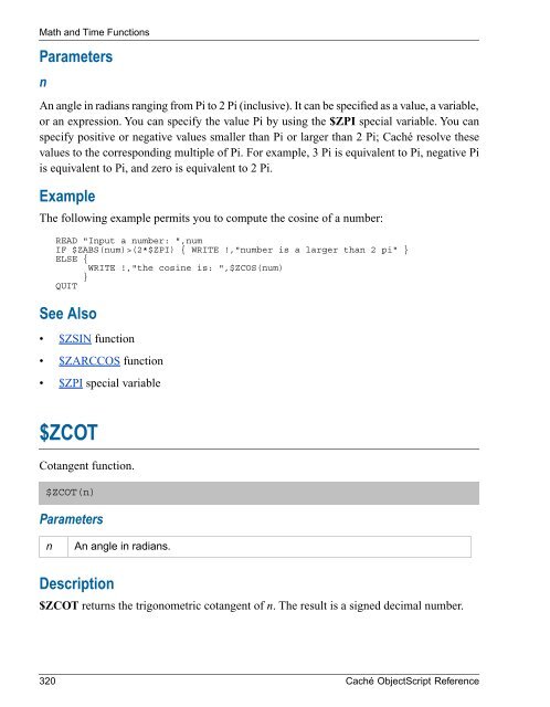 Caché ObjectScript Reference - InterSystems Documentation