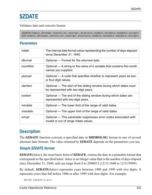 Caché ObjectScript Reference - InterSystems Documentation