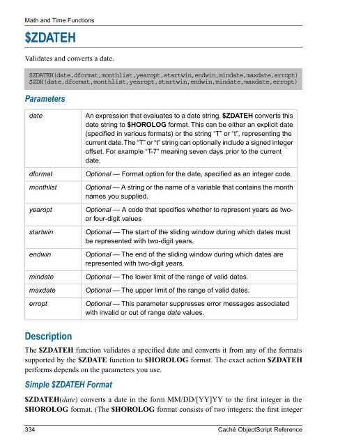 Caché ObjectScript Reference - InterSystems Documentation