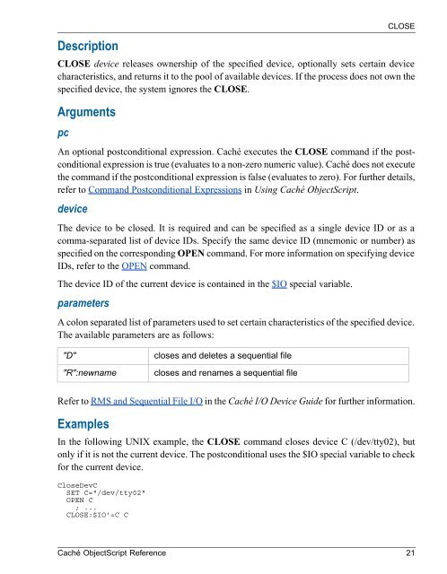 Caché ObjectScript Reference - InterSystems Documentation