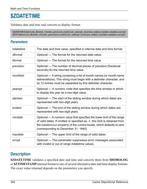 Caché ObjectScript Reference - InterSystems Documentation