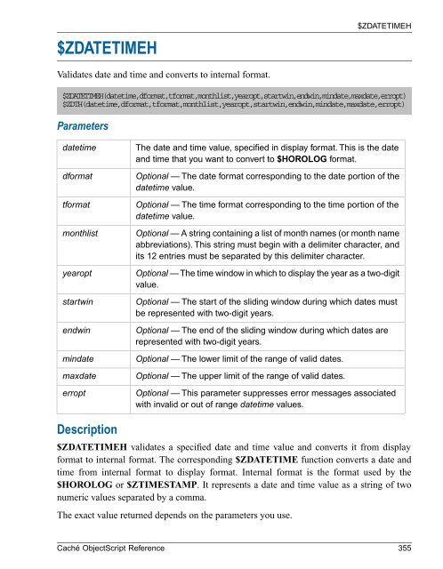 Caché ObjectScript Reference - InterSystems Documentation