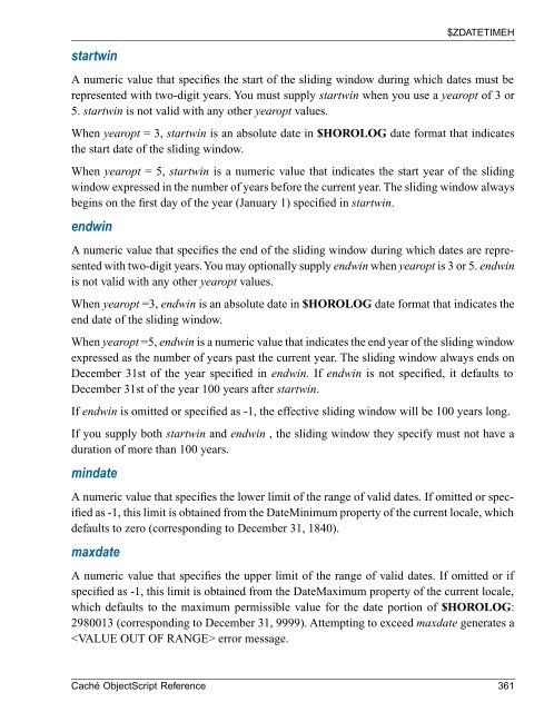 Caché ObjectScript Reference - InterSystems Documentation