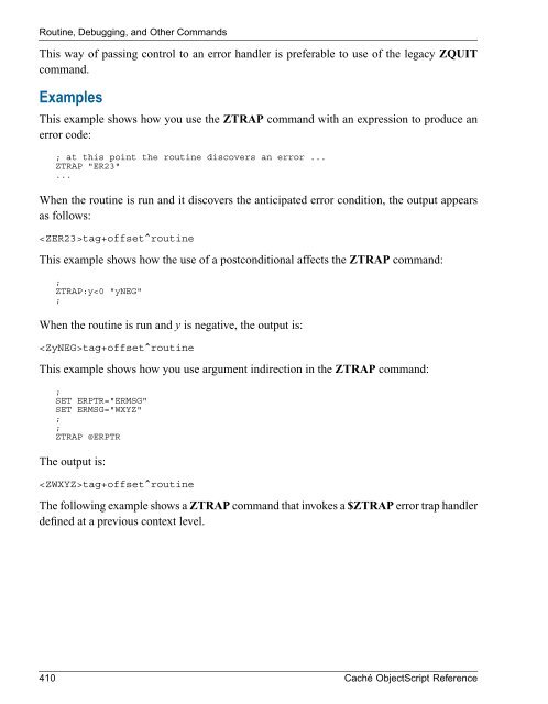 Caché ObjectScript Reference - InterSystems Documentation