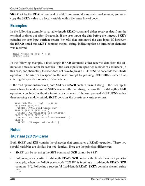 Caché ObjectScript Reference - InterSystems Documentation