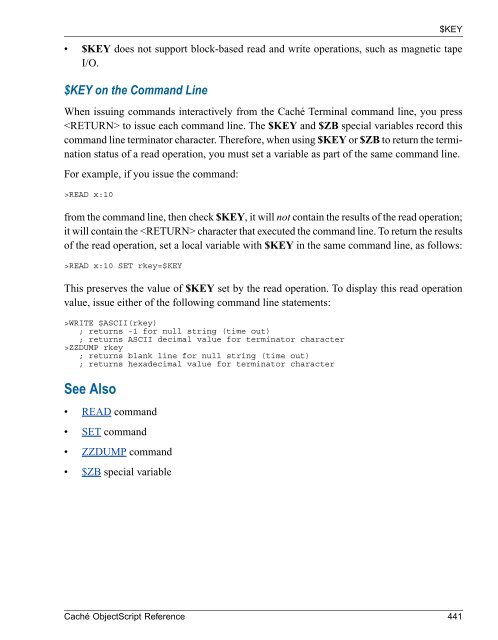 Caché ObjectScript Reference - InterSystems Documentation