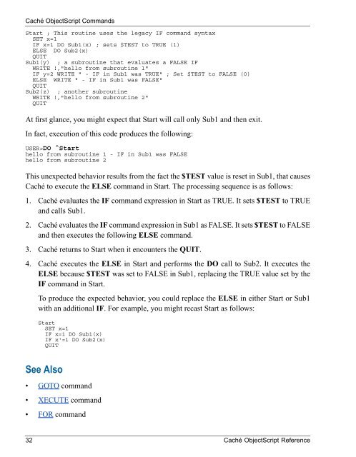 Caché ObjectScript Reference - InterSystems Documentation