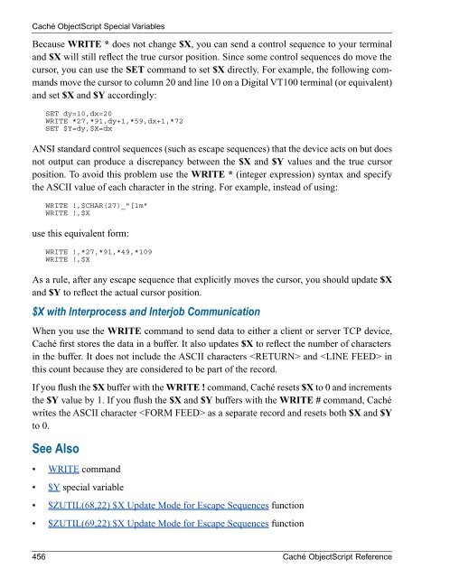 Caché ObjectScript Reference - InterSystems Documentation