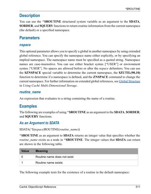 Caché ObjectScript Reference - InterSystems Documentation