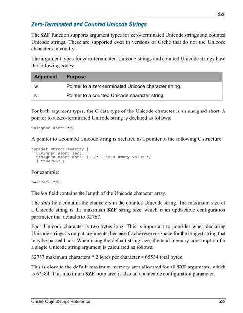 Caché ObjectScript Reference - InterSystems Documentation