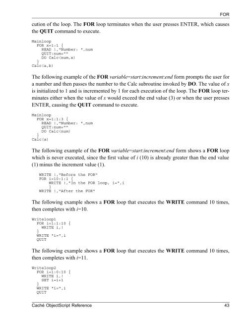 Caché ObjectScript Reference - InterSystems Documentation