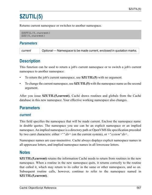 Caché ObjectScript Reference - InterSystems Documentation