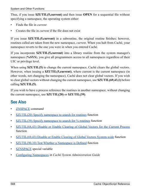 Caché ObjectScript Reference - InterSystems Documentation