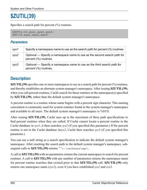 Caché ObjectScript Reference - InterSystems Documentation