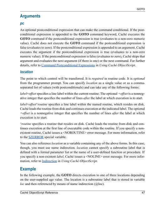 Caché ObjectScript Reference - InterSystems Documentation