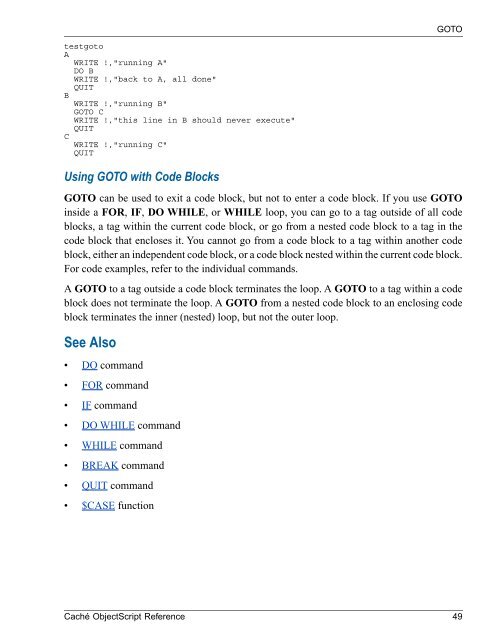 Caché ObjectScript Reference - InterSystems Documentation