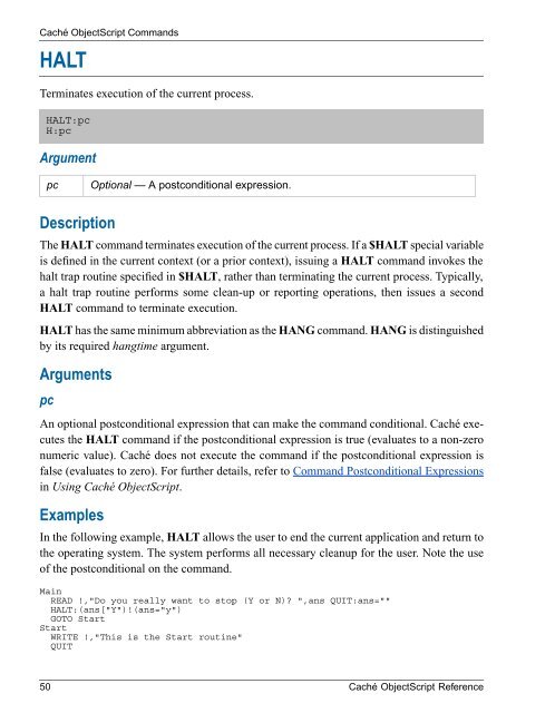 Caché ObjectScript Reference - InterSystems Documentation