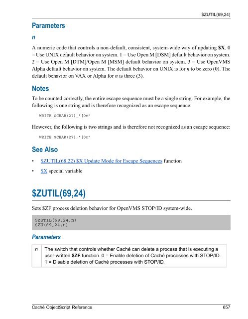 Caché ObjectScript Reference - InterSystems Documentation