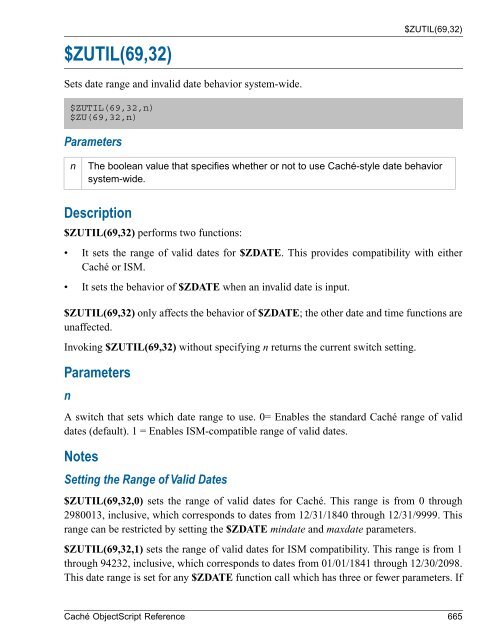 Caché ObjectScript Reference - InterSystems Documentation