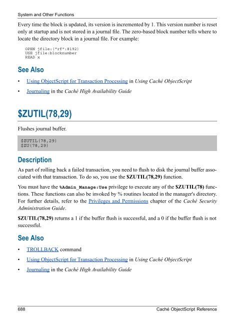 Caché ObjectScript Reference - InterSystems Documentation