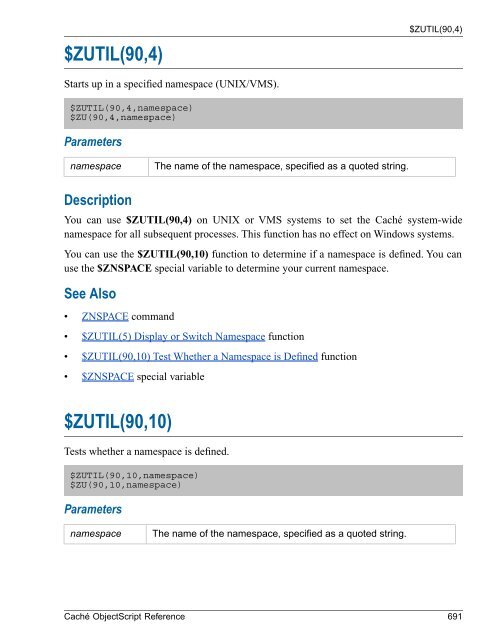 Caché ObjectScript Reference - InterSystems Documentation