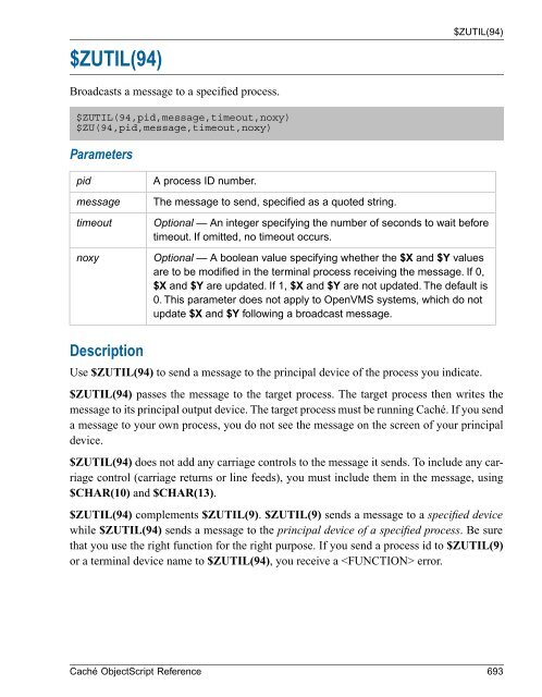 Caché ObjectScript Reference - InterSystems Documentation