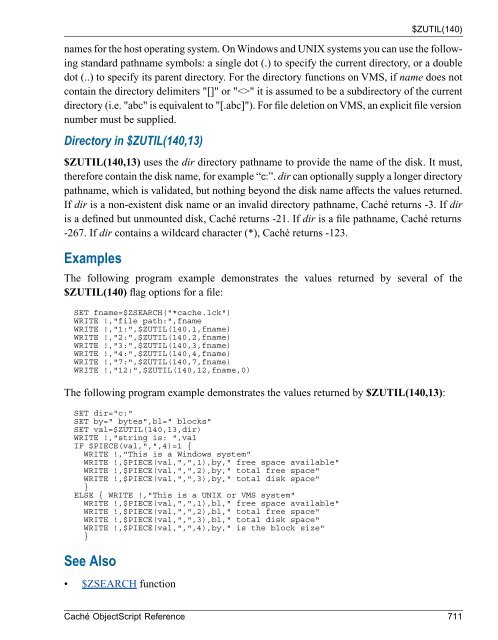 Caché ObjectScript Reference - InterSystems Documentation