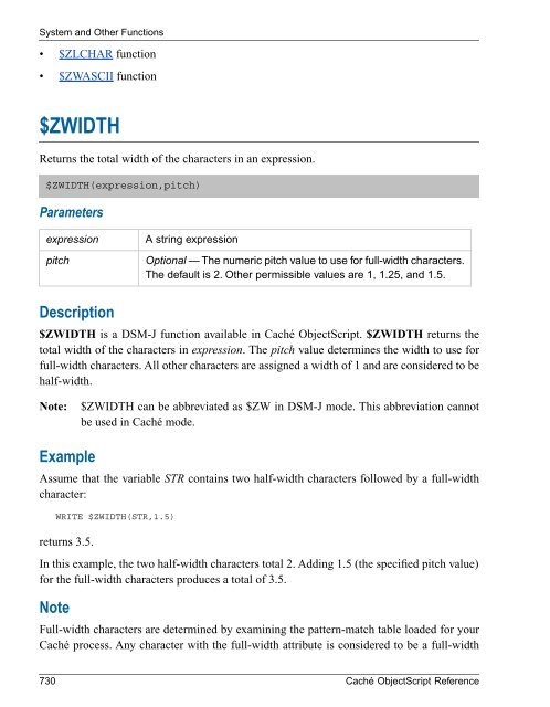 Caché ObjectScript Reference - InterSystems Documentation