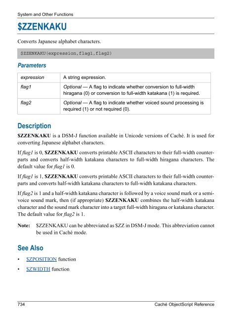 Caché ObjectScript Reference - InterSystems Documentation