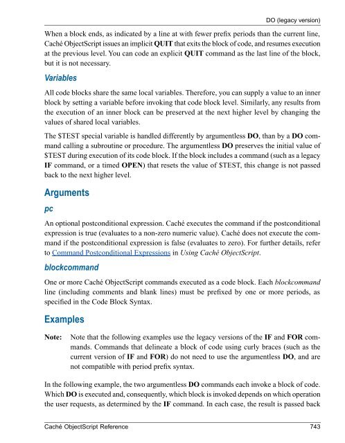 Caché ObjectScript Reference - InterSystems Documentation