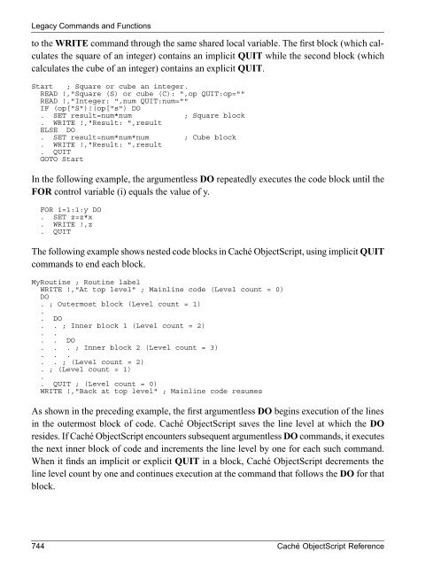 Caché ObjectScript Reference - InterSystems Documentation