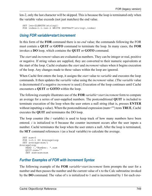 Caché ObjectScript Reference - InterSystems Documentation