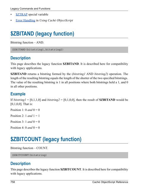 Caché ObjectScript Reference - InterSystems Documentation